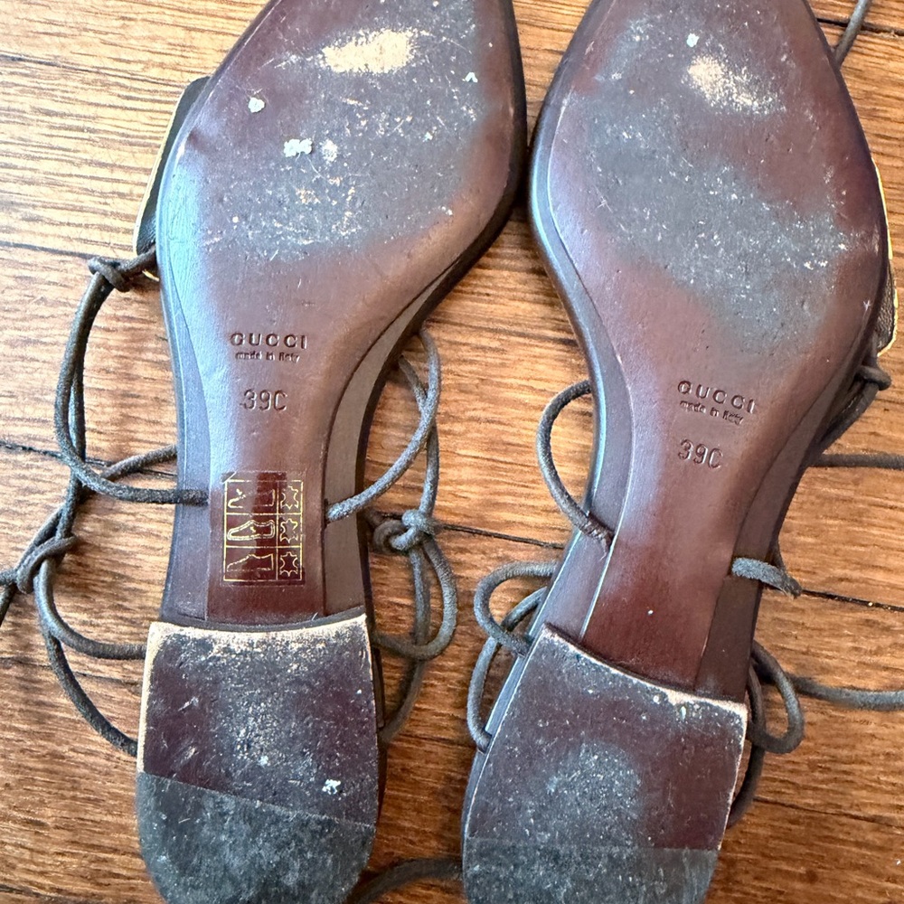 Gucci by Tom Ford Wood/leather sandals - Picture 4 of 5